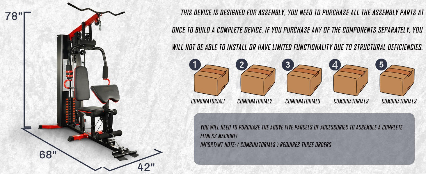 Only Supports Self Pickup  Heavy Duty Gym Equipment For Strength Training And Full Body Workouts Please Follow The Ordering Instructions To Purchase This Product--3-piece Combination For Sale